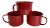 Vintage Red Enamel Splatter Ware Mugs - Set of Three For Sale