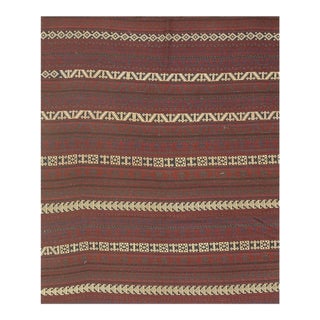Traditional Geometric Tribal Vintage Mid-Century Turkish Decorative Kilim Rug For Sale