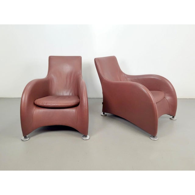 Loge Lounge Chairs in Leather by Gerard van den Berg for Montis, 1990s, Set of 2 For Sale - Image 13 of 13