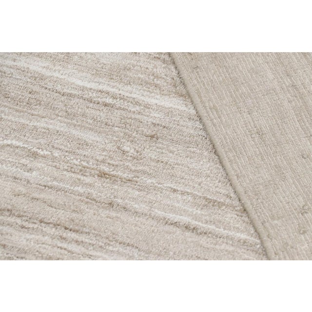 Beige Rug & Kilim’s Oversized Textural Rug in Solid Beige and Cream Tones and Striae For Sale - Image 8 of 8