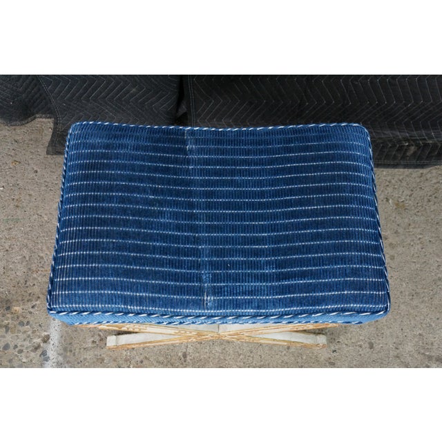 Mid 20th Century Vintage Italian Neoclassical X-Form Curule Bench Stool Ottoman Attributed to Baker Furniture For Sale - Image 5 of 18