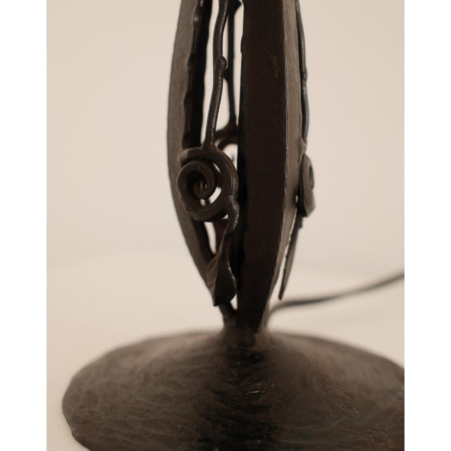 1920s Art Deco Glass Table Lamp from Muller Frères Lunéville, 1925 For Sale - Image 5 of 7