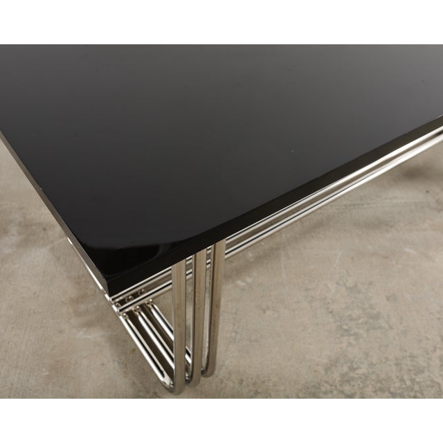 Ralph Lauren Black Lacquer and Chrome Hudson Dining Table For Sale - Image 16 of 18