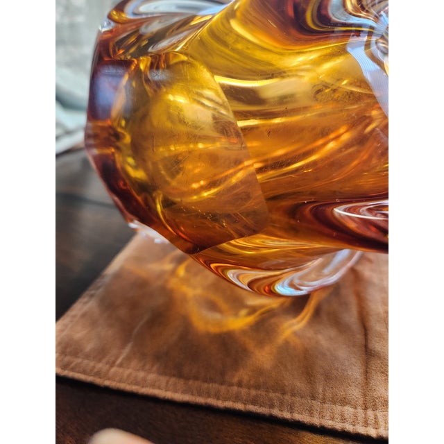 17” Flavio Poli for Seguso Sommerso Glass Vase - Amber to Ruby - 8lbs For Sale In Dallas - Image 6 of 6
