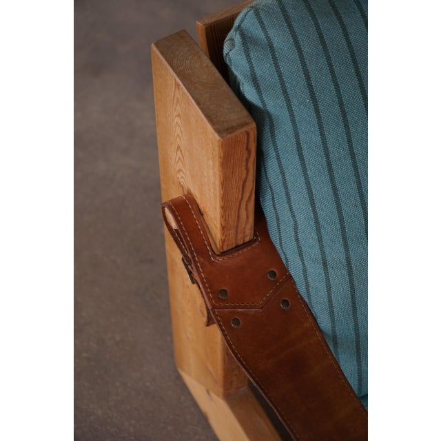 Swedish Modern Pine Lounge Chairs with Leather Armrests, 1970s, Set of 2 For Sale - Image 17 of 18