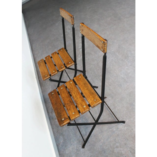 Set of Folding Bistro Chairs, France, 1930 For Sale - Image 4 of 10