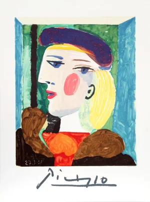 1980s "Femme Profile" (Marie-Therese Walter) Lithograph After Pablo Picasso