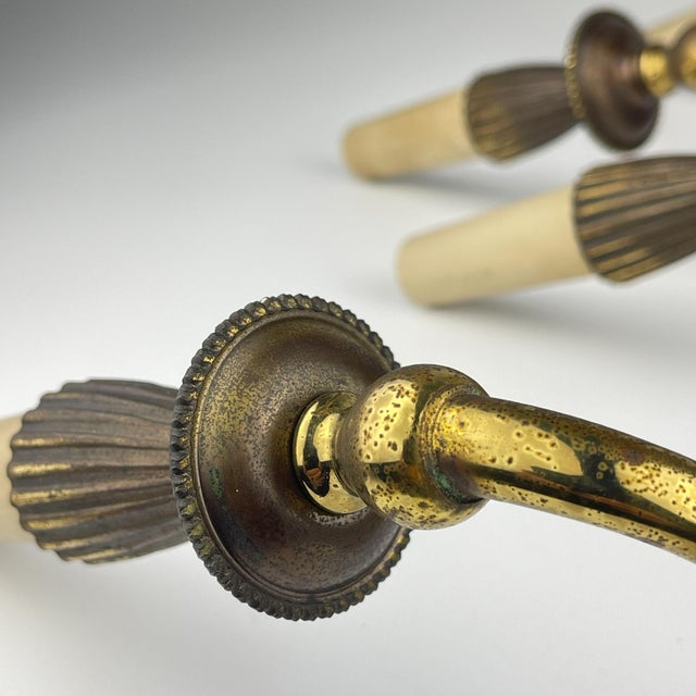 Vintage Bronze Wall Lamps, Italy, 1950s, Set of 2 For Sale - Image 9 of 13
