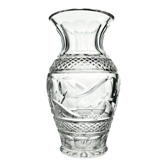 Late 20th Century Waterford Crystal Urn Shape Flower Vase For Sale