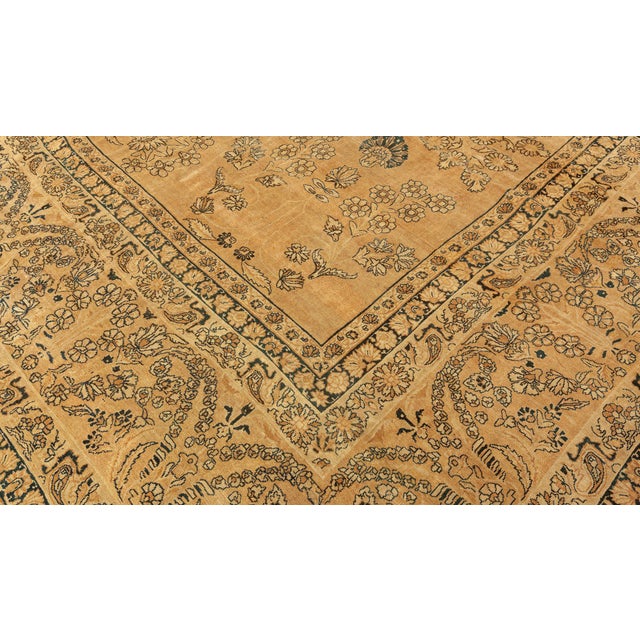 Camel Vintage Persian Kirman Camel Handwoven Wool Rug For Sale - Image 8 of 9