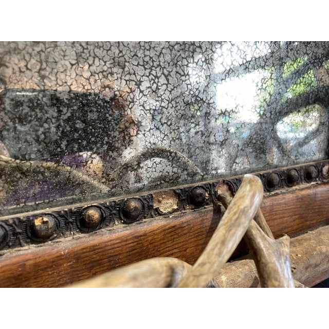 Coffee 1800s Black Forest German Mirror With Roe Deer Antlers For Sale - Image 8 of 13