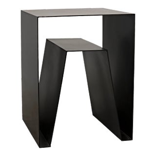 NOIR Quintin Side Table in Black Metal For Sale