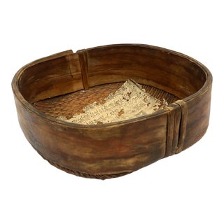Early 1900s Handcrafted Korean Market Basket For Sale