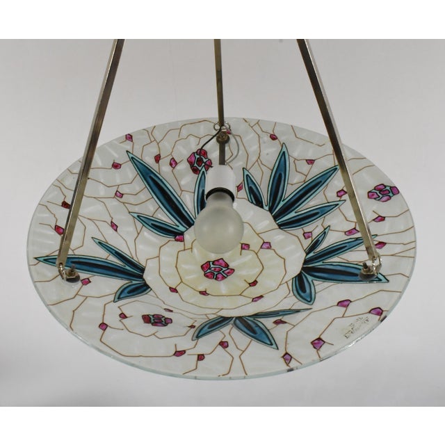 Large French Art Deco Pendant Light by Maxonade - 1930 Chandelier France For Sale - Image 12 of 15