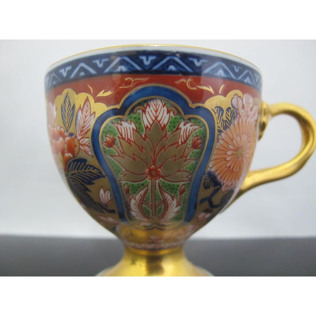 Ceramic Japanese Arita Ware Imari Kisen Kiln Vivid Gokunishiki Porcelain Cup & Saucer For Sale - Image 7 of 16
