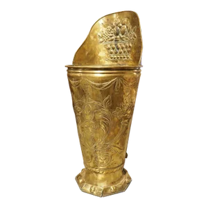 19th Century French Polished Brass Ceremonial Wine Harvest Hotte