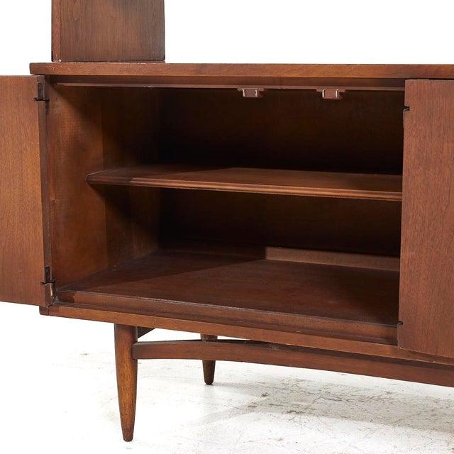 Broyhill Sculptra Mid Century Walnut Room Divider Chairish