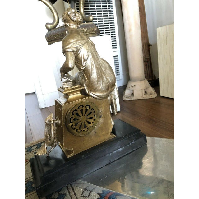 Antique French Figural Mantel Clock With Pandora For Sale - Image 4 of 12