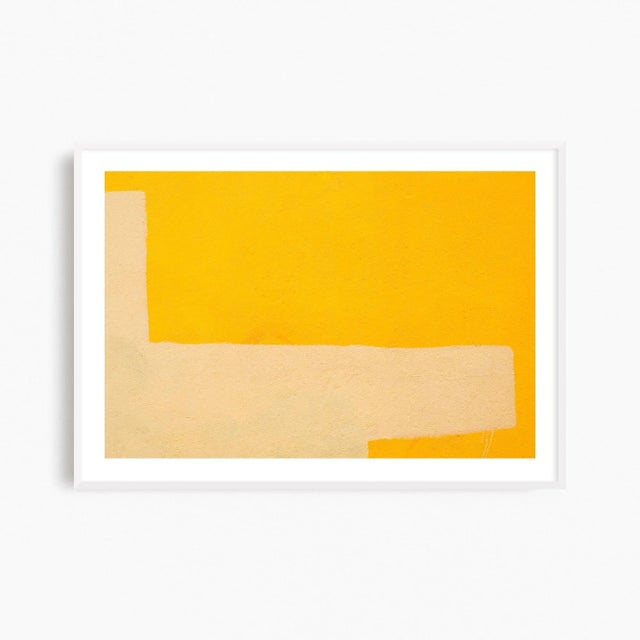 This contemporary abstract fine art photography print features warm yellow tones and an eye-catching minimalist geometric...