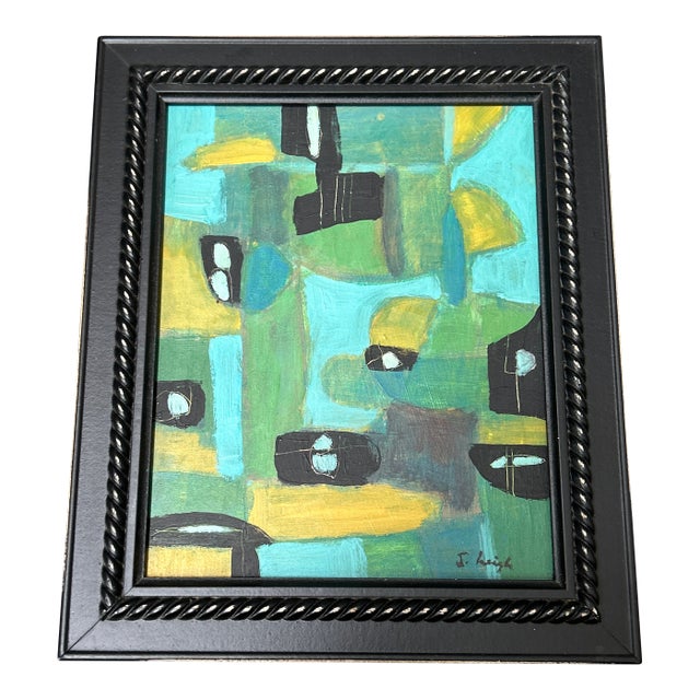 Contemporary Original Stephen Heigh Abstract Painting “Feeling Teal” For Sale