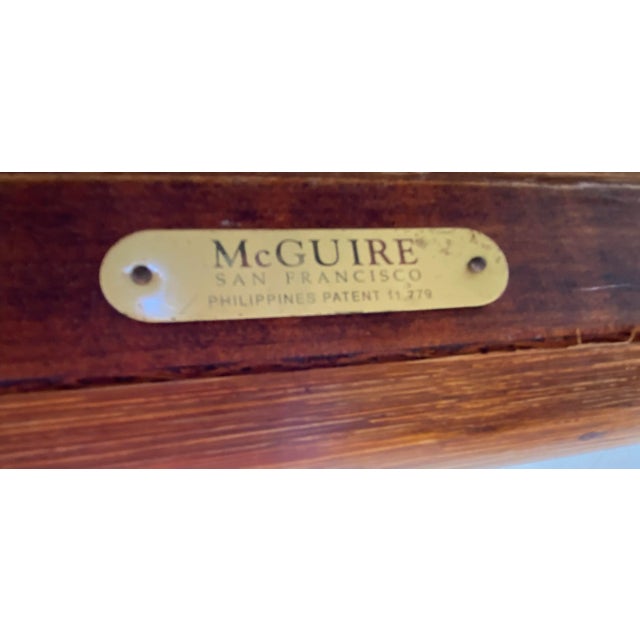 Wood Late 20th Century Vintage McGuire Target Rattan & Woven 3-Panel Room Dividers- Set of 2 For Sale - Image 7 of 11