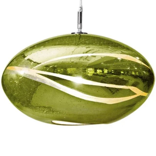 Orbit Pendant Light from the Vista Swirl Collection in Citron For Sale In New York - Image 6 of 6