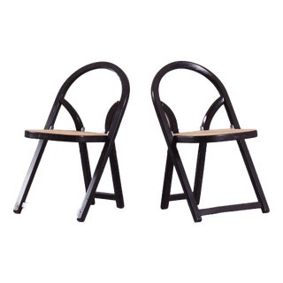 Mid-Century Modern Arca Folding Chairs by Gigi Sabadin for Crassevig, Italy, 1970s, Set of 2 For Sale