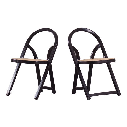 Mid-Century Modern Arca Folding Chairs by Gigi Sabadin for Crassevig, Italy, 1970s, Set of 2 For Sale