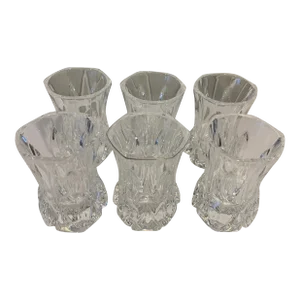 1980s Vintage Cut Crystal Aperitif Glass, Set of 6