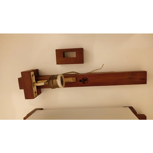 1960s Wall Lights in Opaline Glass and Teak, 1960s, Set of 4 For Sale - Image 5 of 13