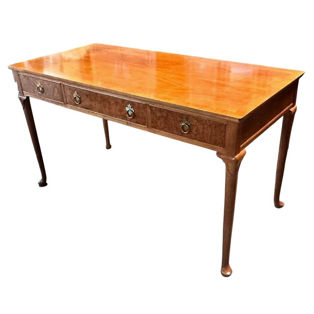 1990s Baker Furniture Company Queen Anne Writing Table Desk For Sale - Image 5 of 7
