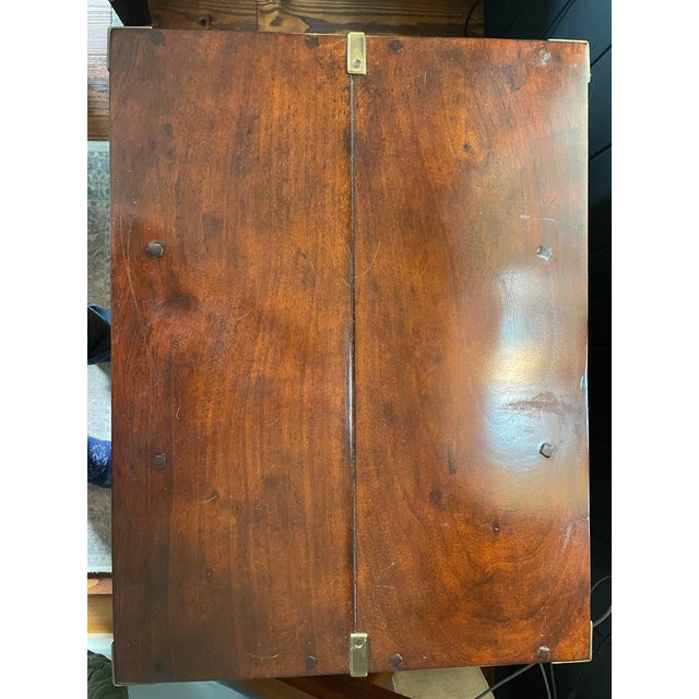 Mid 20th Century Solid Wood Campaign 3-Drawer Dresser / Bedside Table / End Table - Set of 2 For Sale - Image 12 of 17