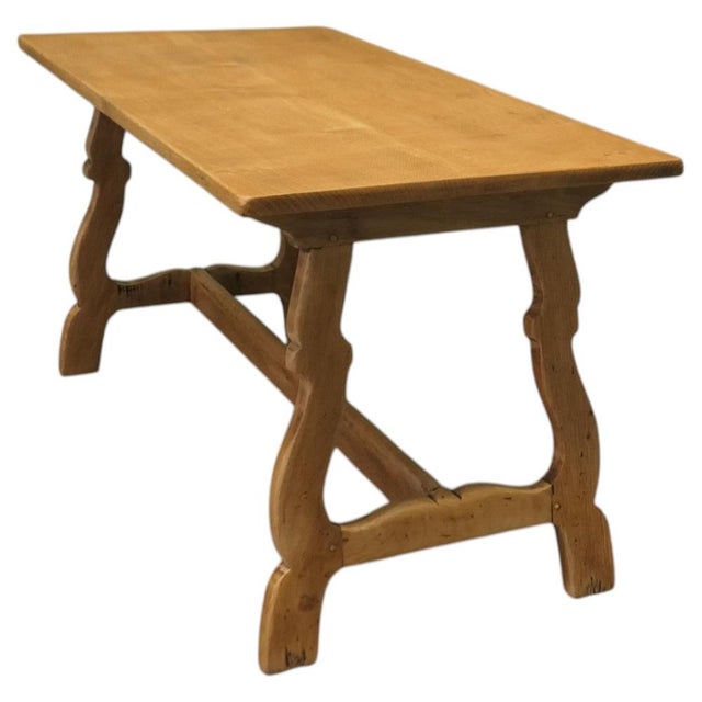 Spanish Blonde Oak Coffee Table, 1930 For Sale - Image 8 of 8