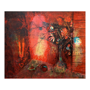 Still Life in Red, Signed Lithograph by Lebadang (Aka Hoi)