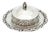 Embossed Silver Butter Dish with Glass Container For Sale