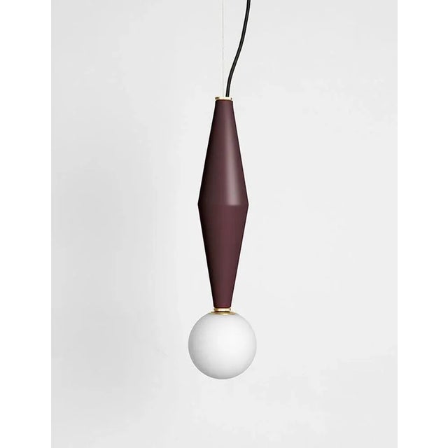 Pair of Gamma B lamps by Mason Editions Dimensions: 12 × 12 × 37 cm Materials: aluminum and blown opal white glass Colors:...