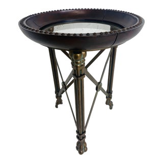 Vintage Empire Style Round Side Table in the Manner of Maitland Smith. For Sale