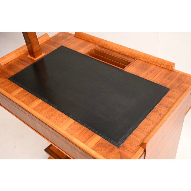 Art Deco Walnut and Sycamore Desk with Integrated Lamp, 1930s For Sale - Image 9 of 11