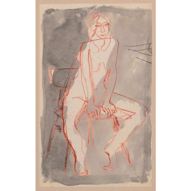 'Seated Woman' by Janet Ament De La Roche, Académie De La Grande Chaumière, Museum of Modern Art, San Francisco Art Association For Sale In Monterey, CA - Image 6 of 7