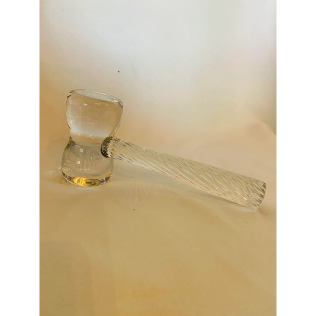 Modern Vintage Val St. Lambert "Don’t Judge This!" Crystal Gavel For Sale - Image 3 of 13