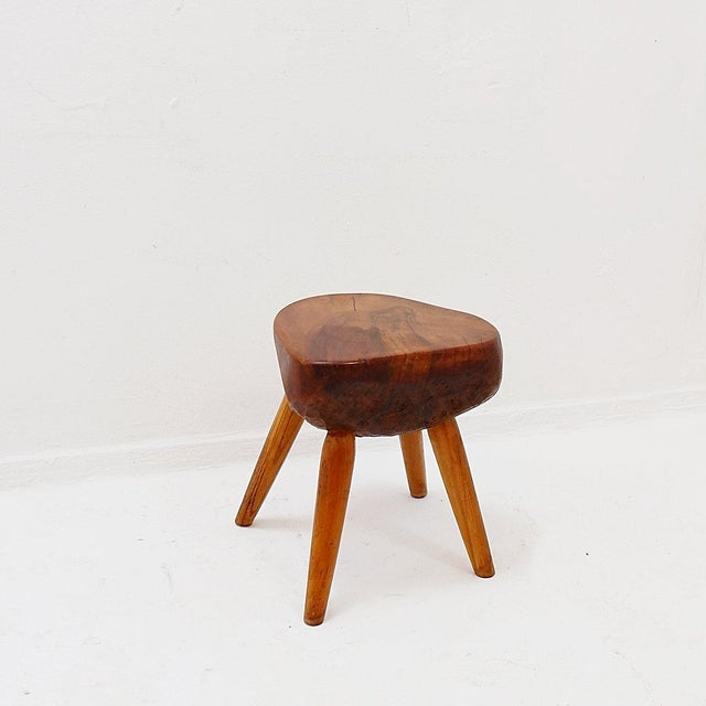 Wood Vintage Stool in Wood, 1960s For Sale - Image 7 of 14