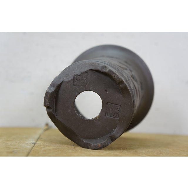 Chinese Ceramic Flower Frog Bonsai Dragon Bud Vase W Cloud Feet 7" For Sale - Image 13 of 18