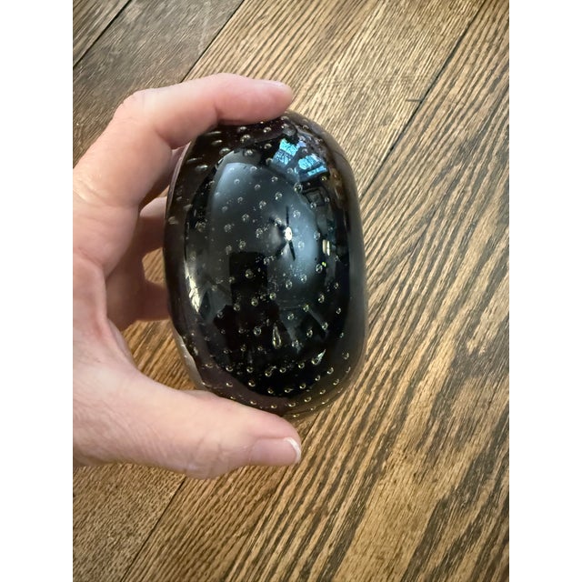 Abstract 1960s Controlled Bubbles Black Mushroom Shape Bookend Paper Weight For Sale - Image 3 of 9