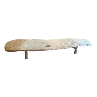 Andrianna Shamaris Impressive Organic Teak Wood Bench Or Chaise For Sale