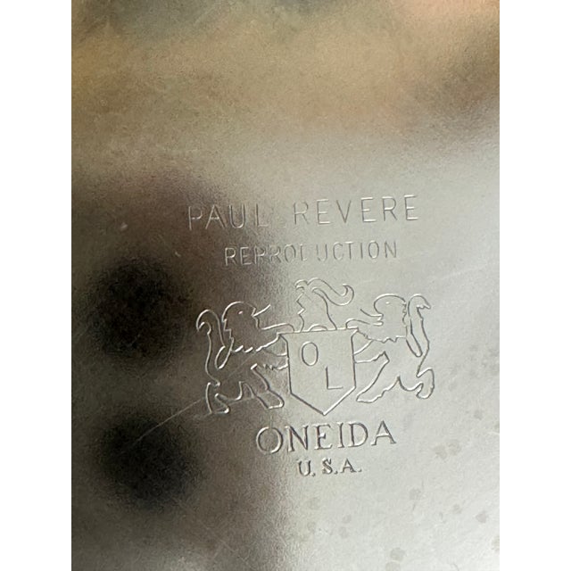 Silver Vintage Silver Plate Bowls by Oneida Silversmiths and WeberWilcox IS - Pair For Sale - Image 8 of 13