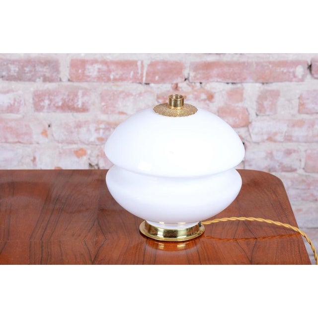 Mid-Century Table Lamp in Brass and Glass, Czech, 1960s For Sale - Image 3 of 10