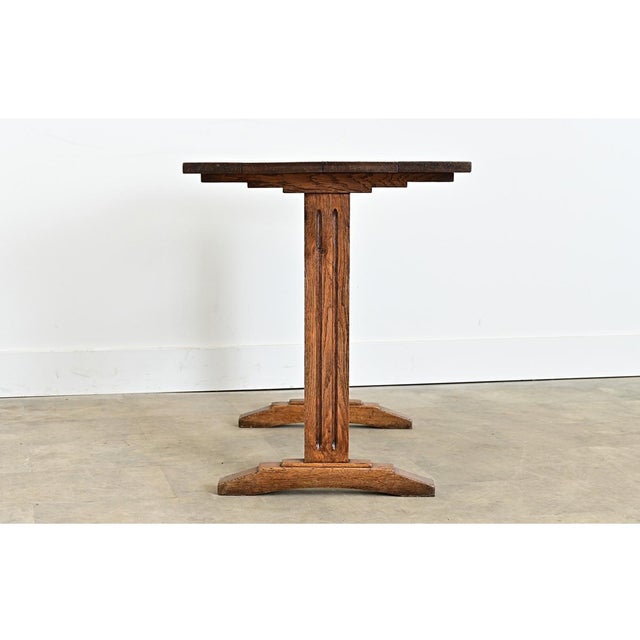 Brown French 19th Century Oak Refectory Style Bistro Table For Sale - Image 8 of 10