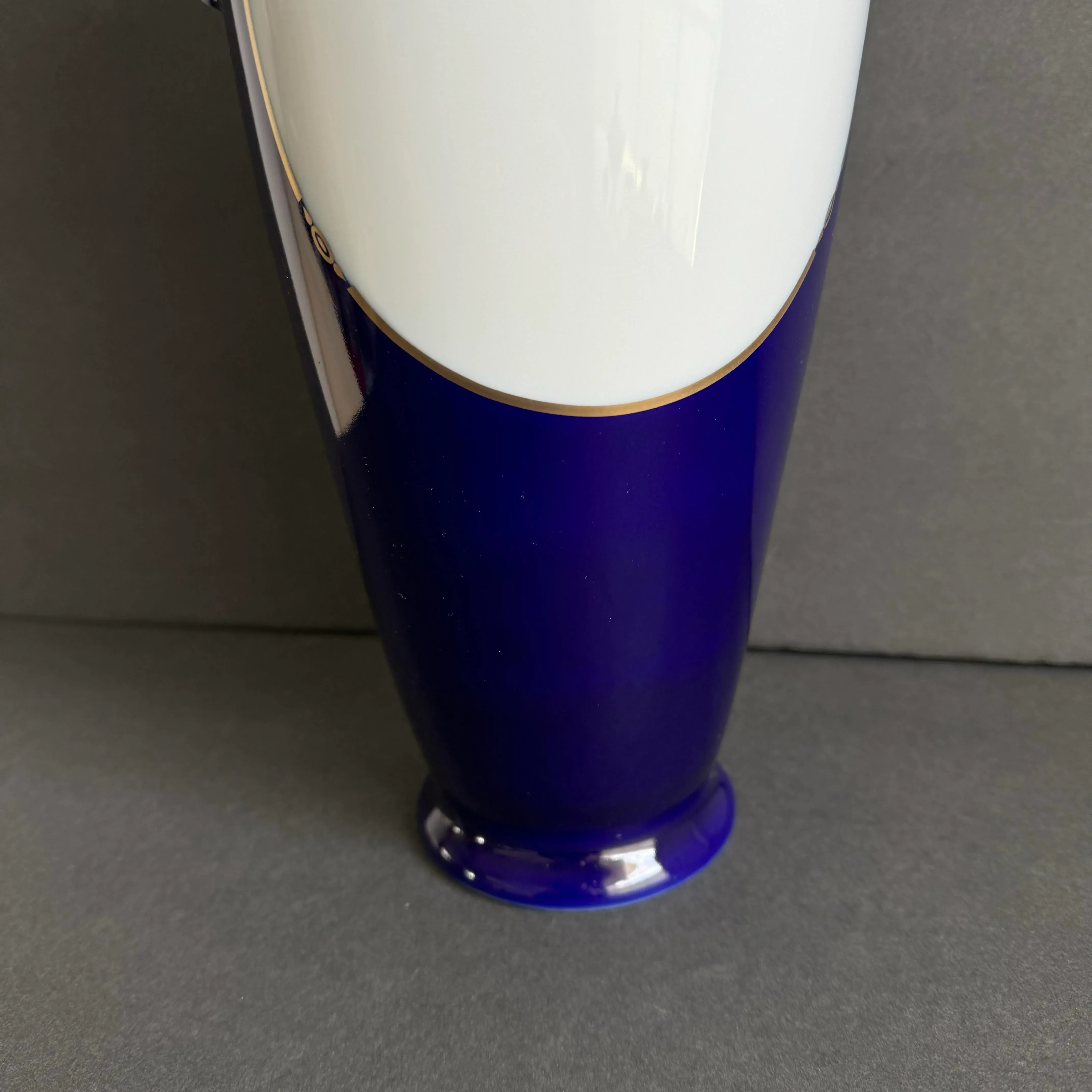 Haas & Czjzek Cobalt Blue Vase Large Czech Porcelain Swan Urn