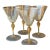 Set of 4 Antique Venetian Italian Art Glass Galliano Ferro Wine Stems For Sale
