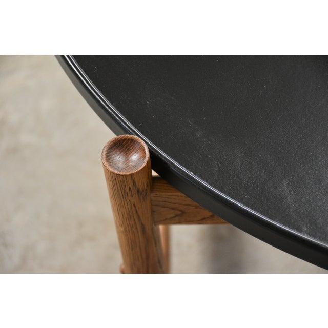 Mid-Century Modern 1960s Round 30” Oak Coffee Table For Sale - Image 3 of 7